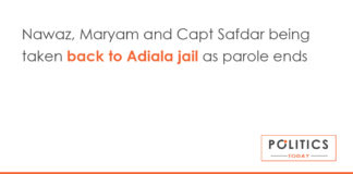 Nawaz, Maryam and Capt Safdar being taken back to Adiala jail as parole ends