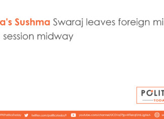 India's Sushma Swaraj leaves foreign ministers' session midway