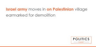 Israel army moves in on Palestinian village earmarked for demolition